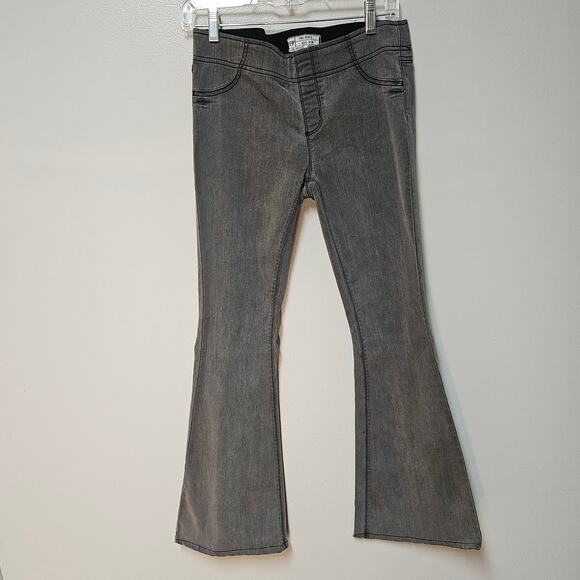 Free People Denim - Free People Faded Black/Gray Pull On Bell Bottom Jeans Size 28